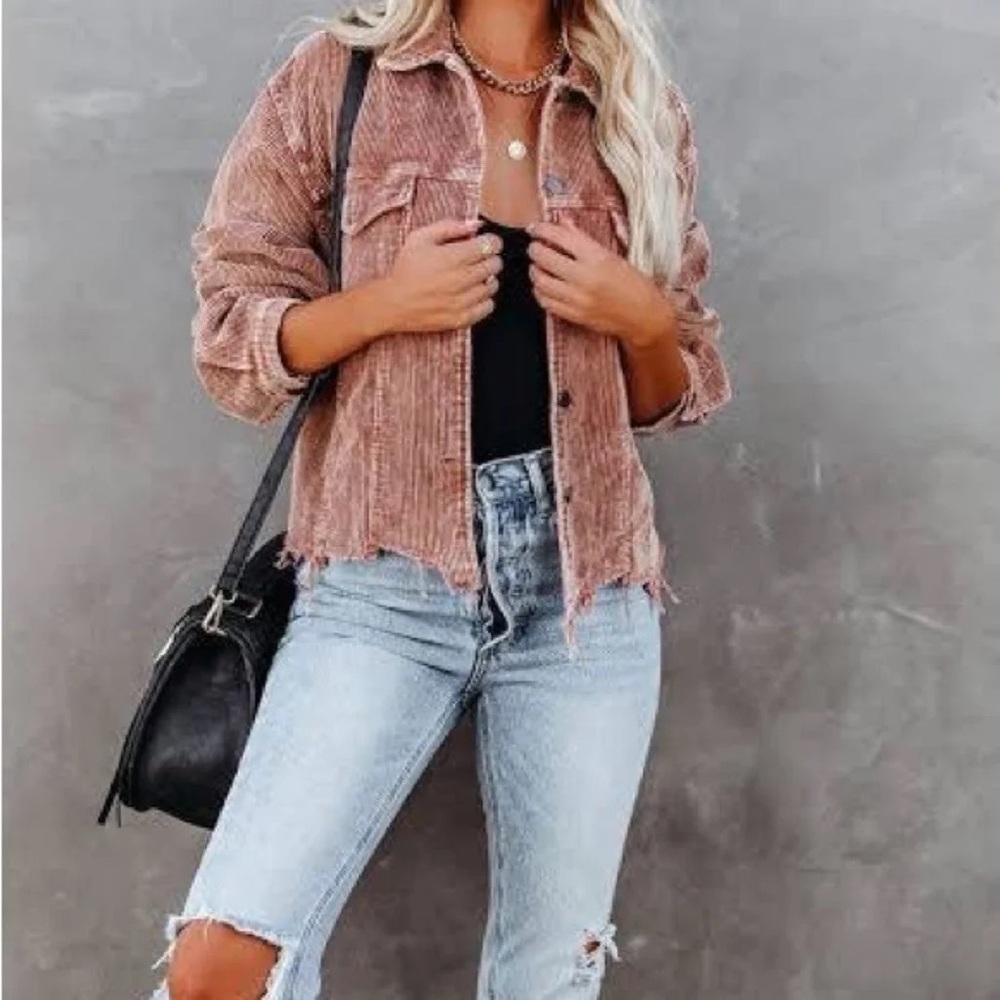 Vici Paddington Distressed Cotton Corduroy Jacket